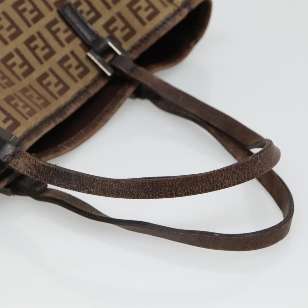 FENDI Zucchino Canvas Hand Bag Beige Auth 127082 - Picture 7 of 16